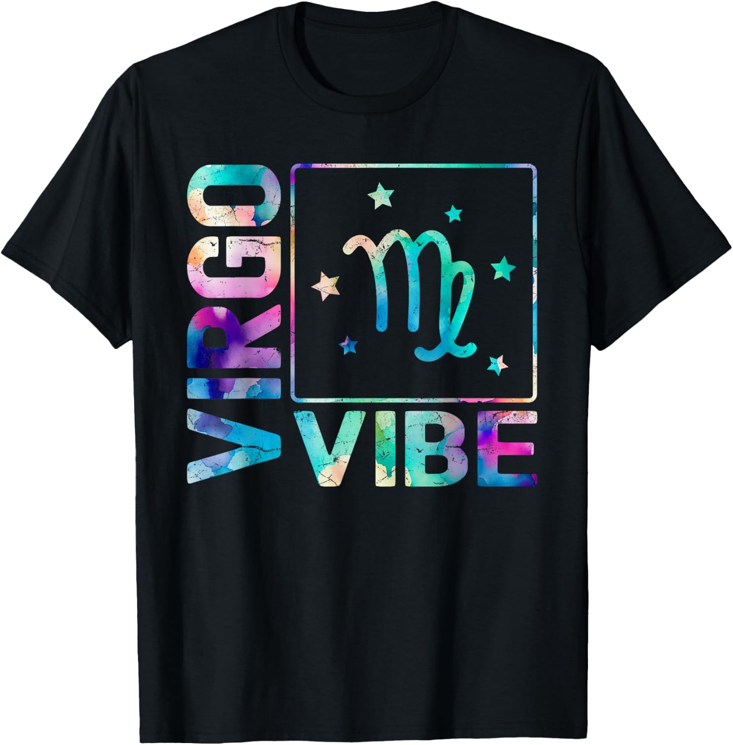 Virgo Vibe Cool Tie-Dye Zodiac Gifts, Virgo T-Shirt - T-Shirt | Black