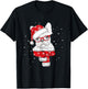 Christmas Santa Dog Lover Frenchie French Bulldog Pajamas Women Kids T-Shirt - T-Shirt | Black