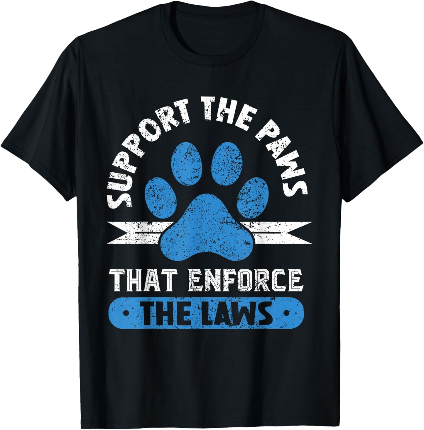 Supporting the paws that enforce the laws - K9 Police Dog T-Shirt - T-Shirt | Black