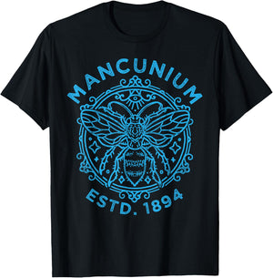 Mancunium 1894, Manchester City Worker Bee Design T-Shirt - T-Shirt | Black