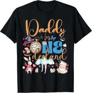 Alice Daddy in ONEderland Birthday Family T-Shirt - T-Shirt | Black