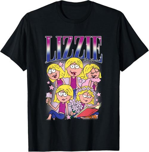 Disney Lizzy McGuire Lizzie 90s Style Collage Big Chest Logo
