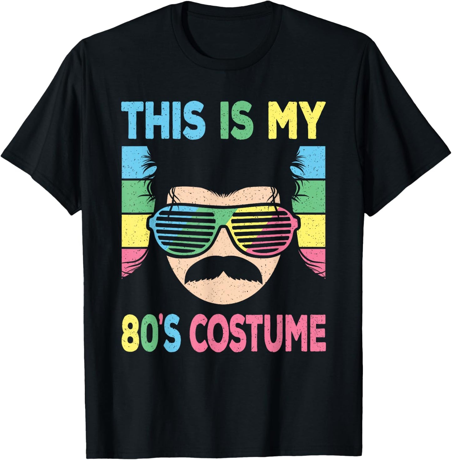 This Is My 80's Costume Men 1980s 80s Outfit Disco Party T-Shirt - T-Shirt | Black