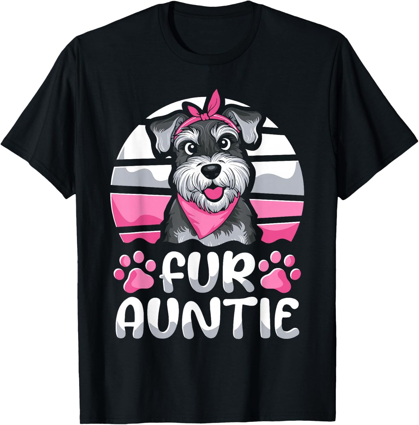 Fur Auntie Schnauzer Breed - Dog Aunt T-Shirt - T-Shirt | Black
