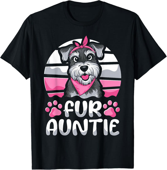 Fur Auntie Schnauzer Breed - Dog Aunt T-Shirt - T-Shirt | Black