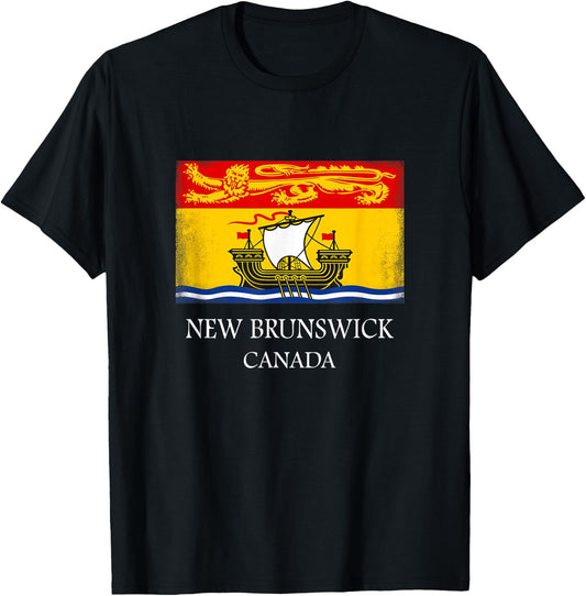 New Brunswick T Shirt Canada Province Flag T-Shirt - T-Shirt | Black
