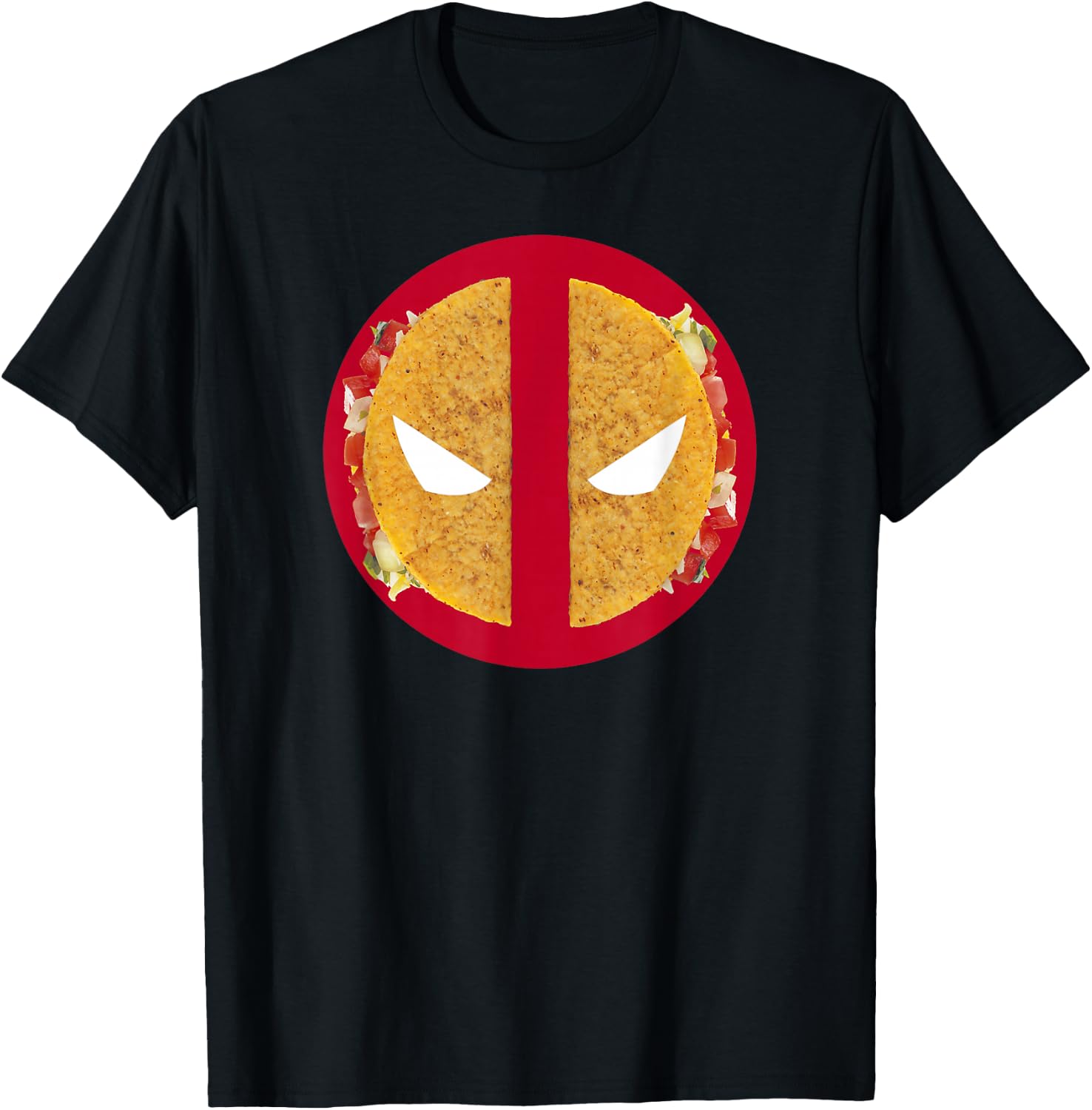 Marvel Deadpool Distressed Comic Taco Logo T-Shirt - T-Shirt | Black
