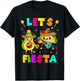 Lets Fiesta Taco Avocado Funny Cinco De Mayo Mexican Party T-Shirt - T-Shirt | Black