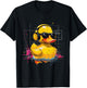Rubber Duck Music Headphones Rubber Duckie Watercolor T-Shirt - T-Shirt | Black