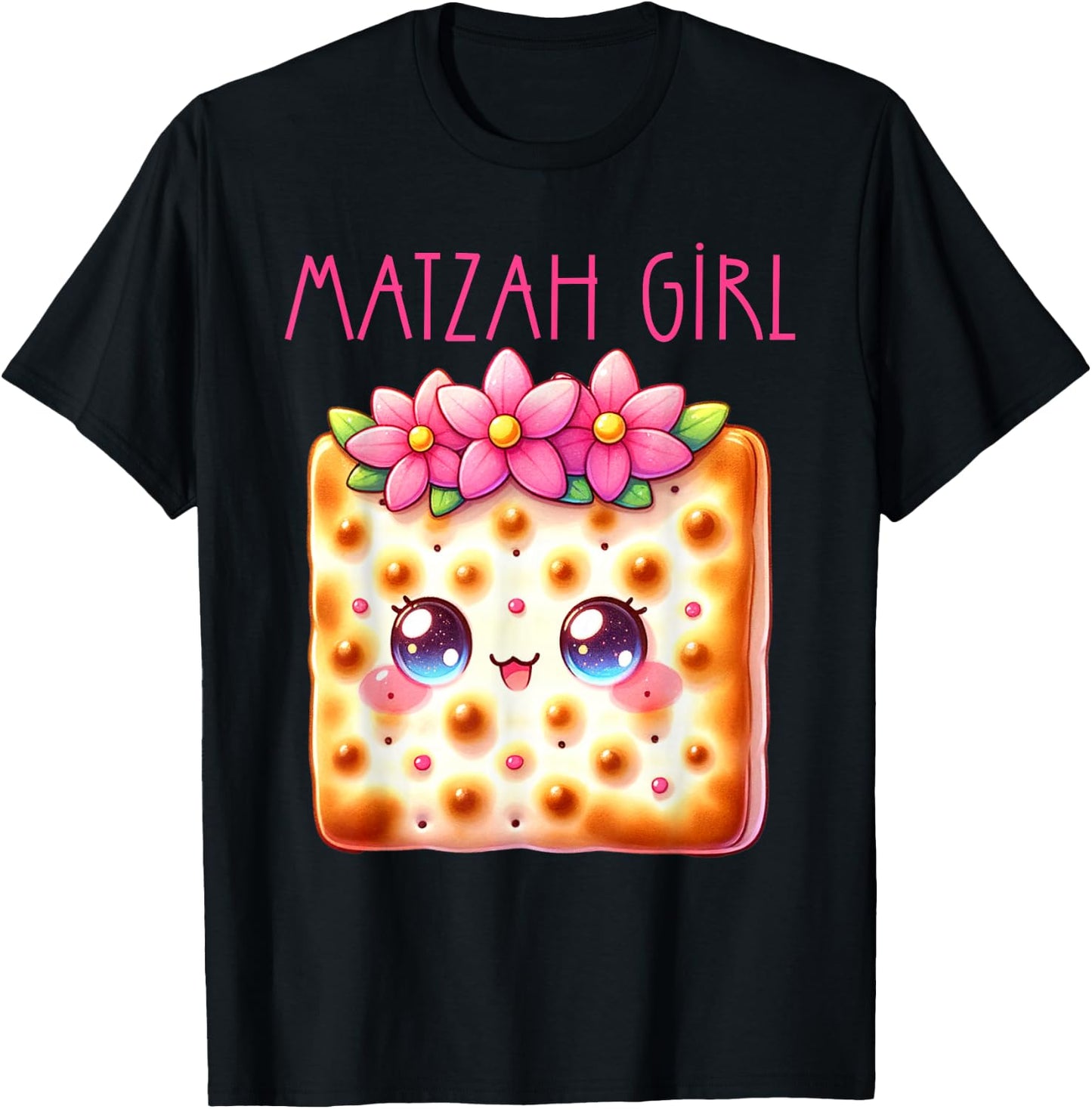 Matzah Girl Happy Passover Jewish Pesach Seder Afikoman Girl T-Shirt - T-Shirt | Black