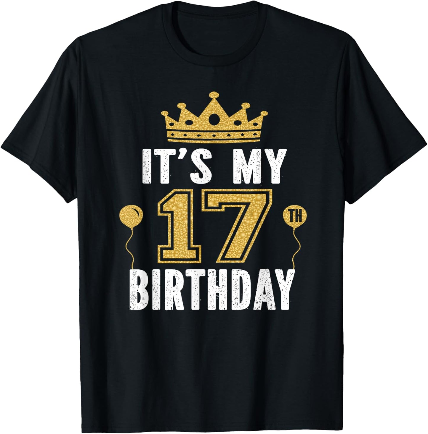 It's My 17th Birthday Gift 17 Years Old Boys and Girls T-Shirt - T-Shirt | Black