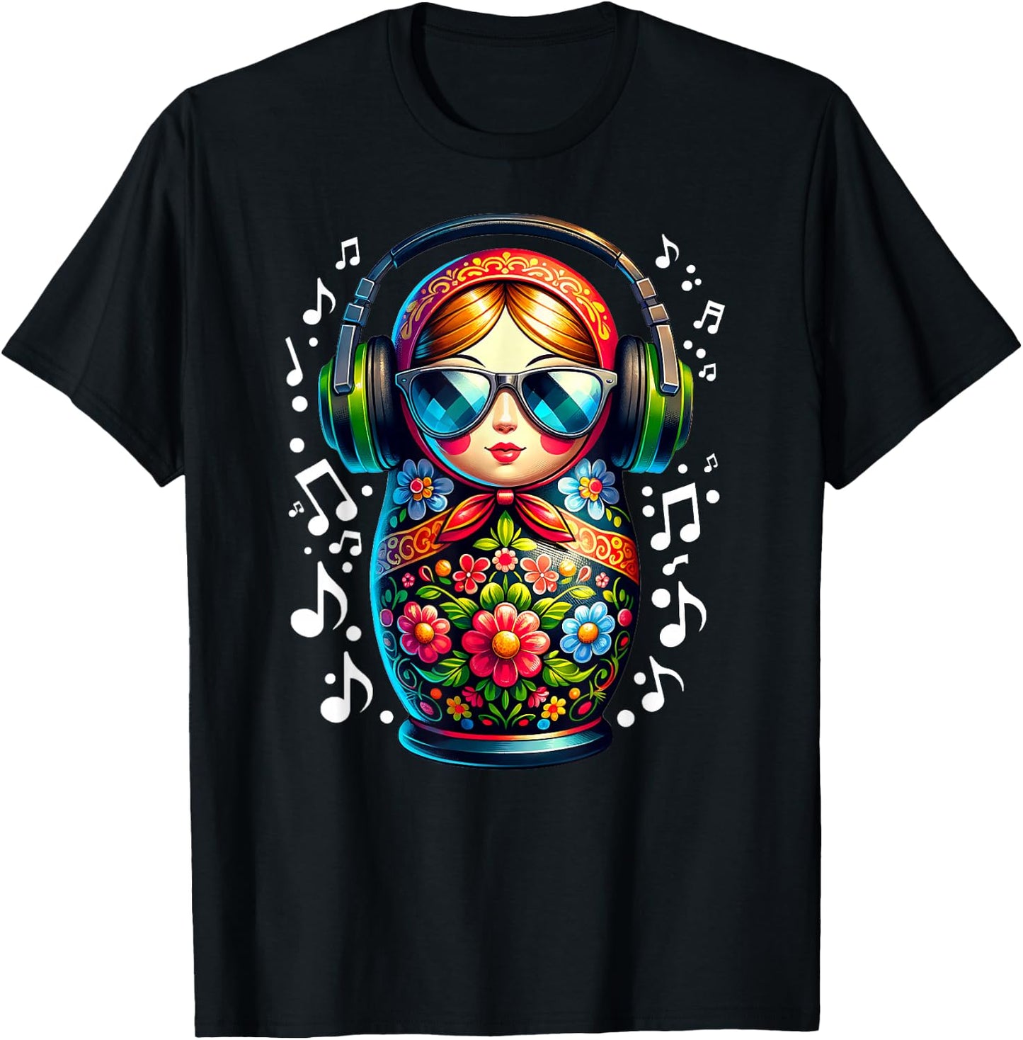 Russian Matryoshka Music Russia Russian Matryoshka T-Shirt - T-Shirt | Black