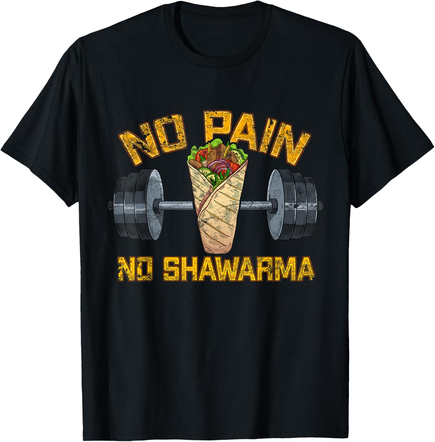 Shawarma Fan Arabic Fitness Kitchen Weight Lifting T-Shirt - T-Shirt | Black