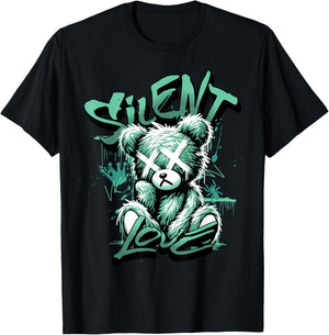Silent Love Retro Green Glow 1s Matching Women T-Shirt - T-Shirt | Black