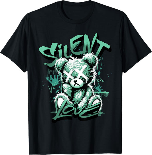 Silent Love Retro Green Glow 1s Matching Women T-Shirt - T-Shirt | Black