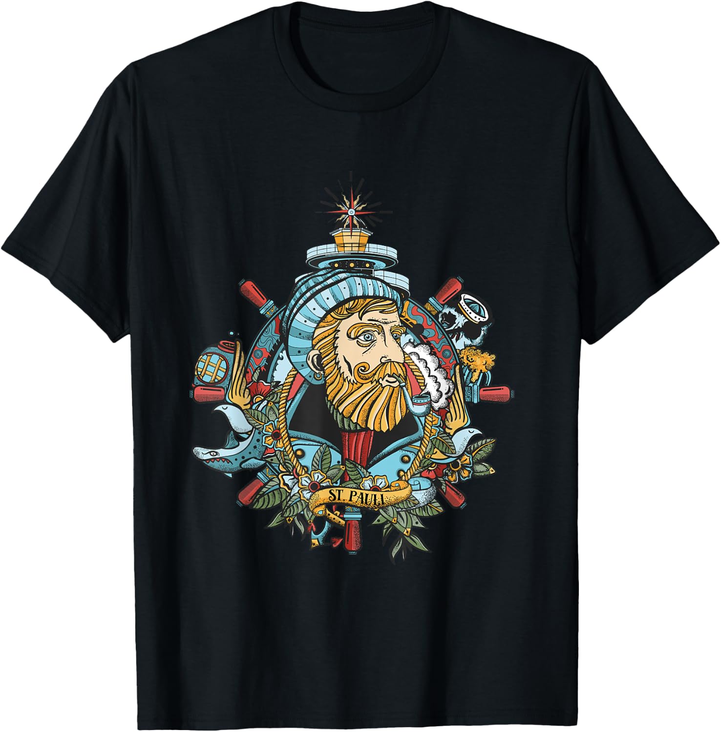Seadog St. Pauli - Hamburg Cool Sailor Retro Tattoo Style Women T-Shirt - T-Shirt | Black