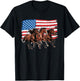 Patriotic Horses 4th Of July American Flag Patriotic Horse Women Kids Men T-Shirt - T-Shirt | Black