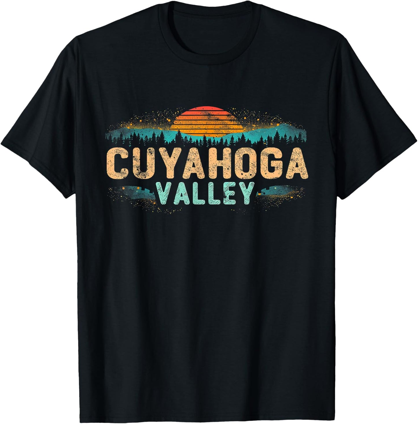 Cuyahoga Valley - US National Park Vintage Men Women Ohio T-Shirt - T-Shirt | Black