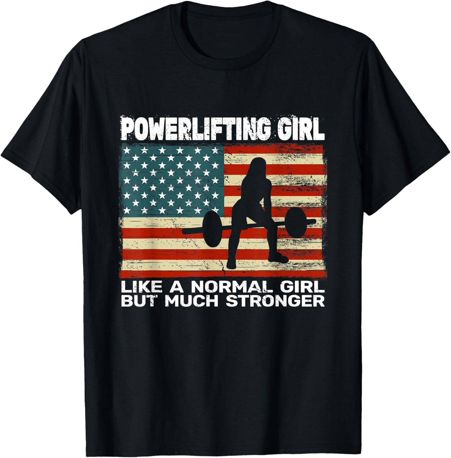 USA gym powerlifter powerlifting weightlifting T-Shirt - T-Shirt | Black