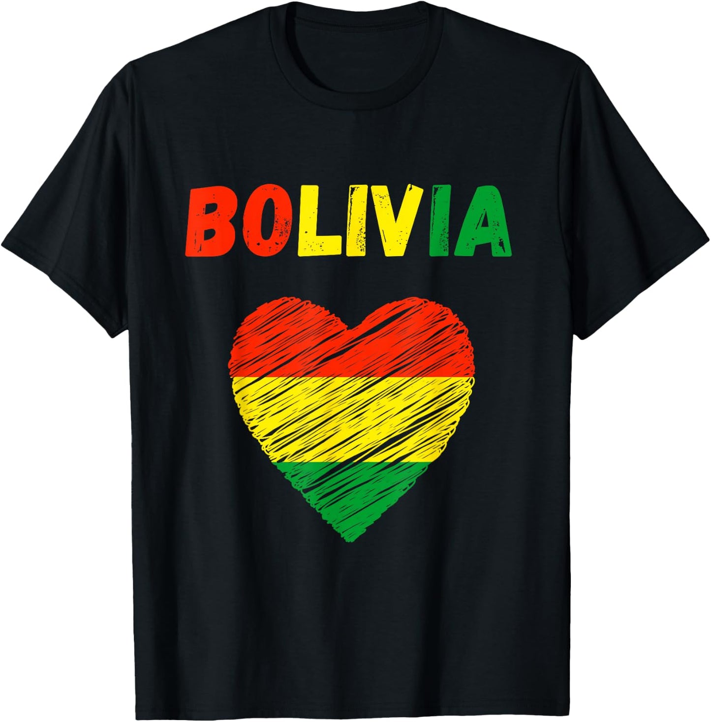 Bolivia Flag Holiday Bolivia Heart Bolivian Flag T-Shirt - T-Shirt | Black