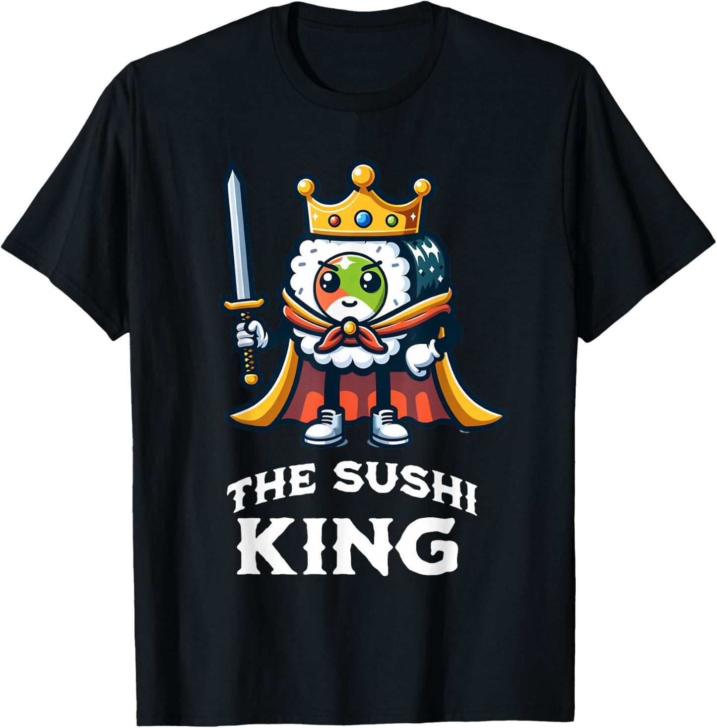 The Sushi King Funny Sushi Lover T-Shirt - T-Shirt | Black