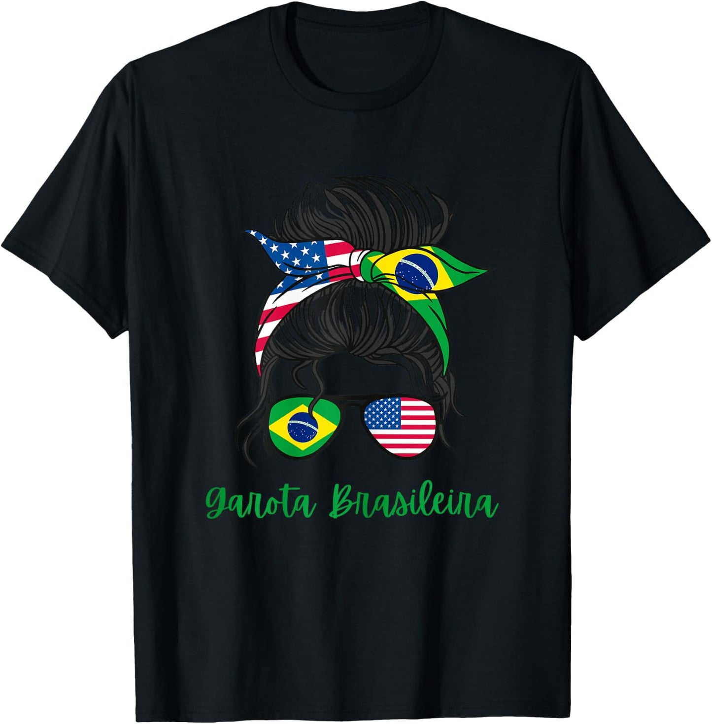 Brazil Girls USA American Brazilian Girl T-Shirt - T-Shirt | Black