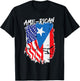 American Puerto Rican Flag Puerto Rico US America Hispanic T-Shirt - T-Shirt | Black