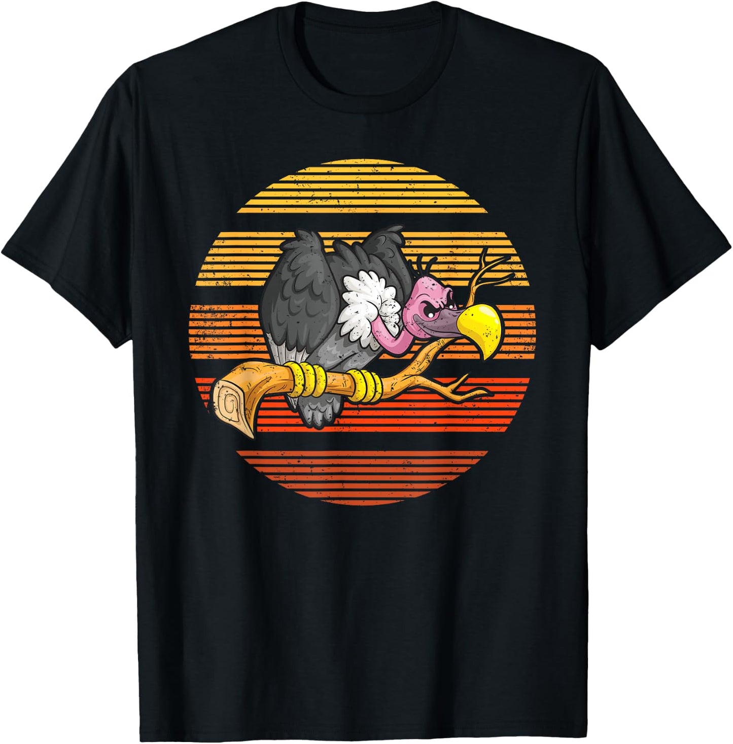 Vulture Bird Lover Gift Vintage Retro Vulture T-Shirt - T-Shirt | Black