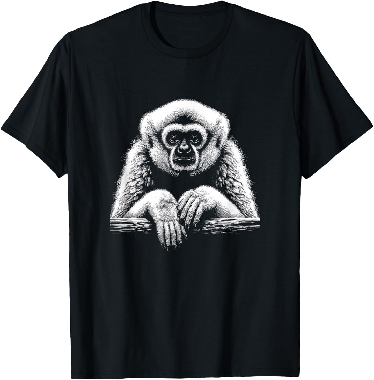 Gibbon Graphic Art Design T-Shirt - T-Shirt | Black