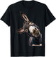 Funny Donkey Head Art Quirky Animal Lover Smile T-Shirt - T-Shirt | Black