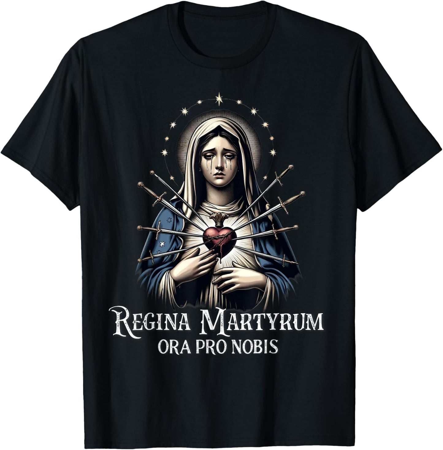Mater Dolorosa Our Lady of Sorrows Virgin Mary Catholic T-Shirt - T-Shirt | Black