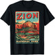 Zion National Park Utah Angels Landing Vintage hiking Trail T-Shirt - T-Shirt | Black