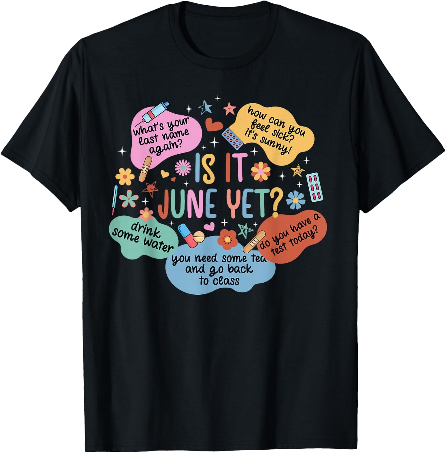 School Nurse Funny School Nursing School Nurses Day T-Shirt - T-Shirt | Black