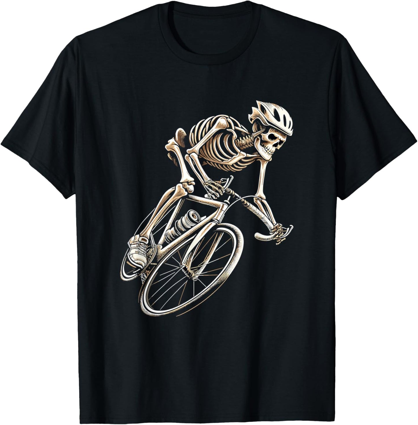 Skeleton Cycling Bike Halloween Bicycle Biking T-Shirt - T-Shirt | Black