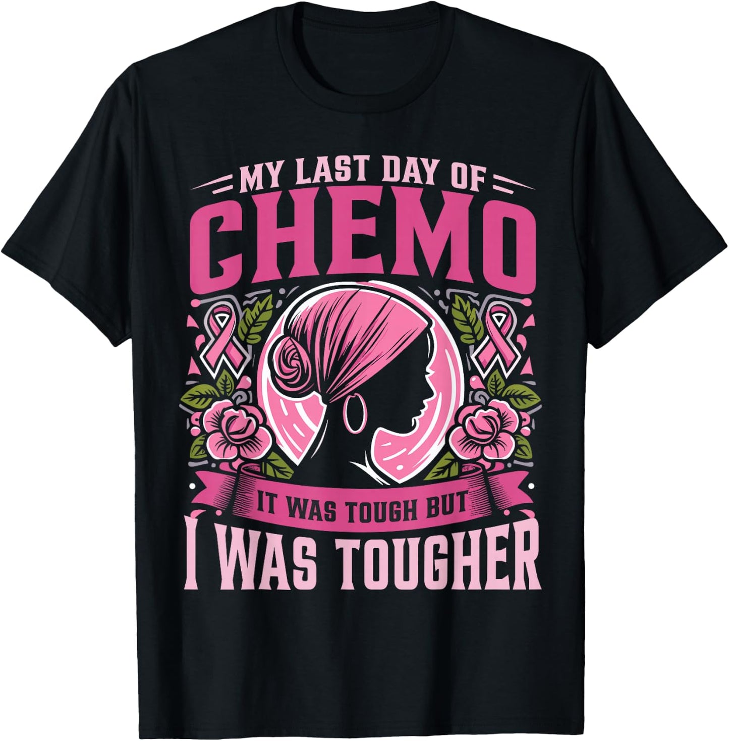 My Last Day Of Chemo Breast Cancer Survivor T-Shirt - T-Shirt | Black