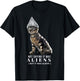 Funny Conspiracy Cat Tin Foil Hat Aliens Shirt Gift Men T-Shirt - T-Shirt | Black