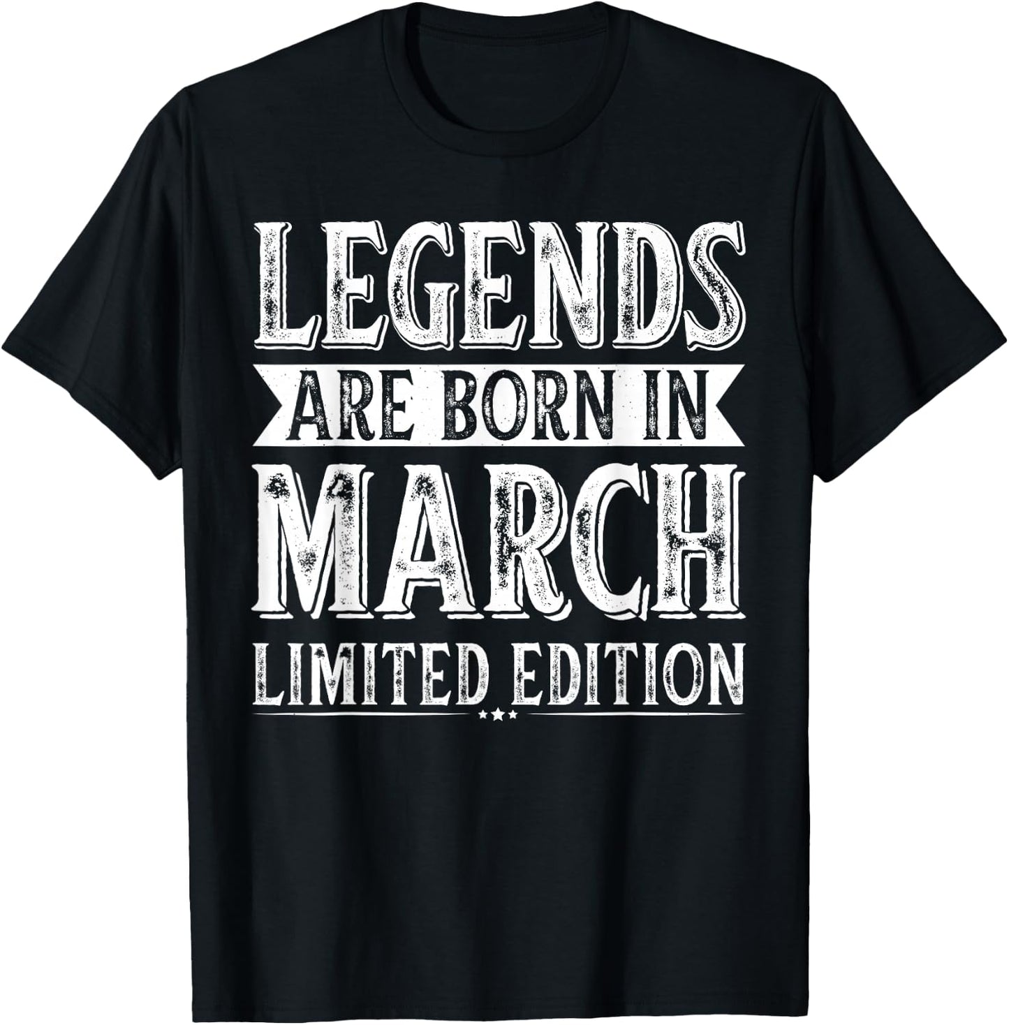 The legends are born in March, birthday in March T-Shirt - T-Shirt | Black