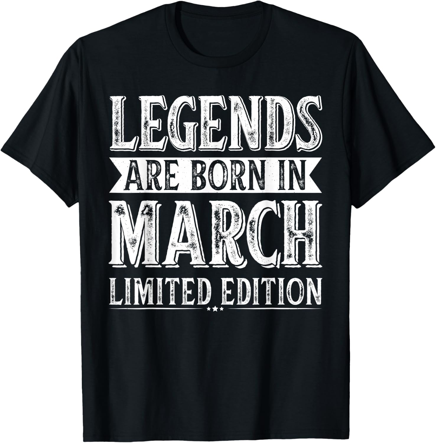 The legends are born in March, birthday in March T-Shirt - T-Shirt | Black