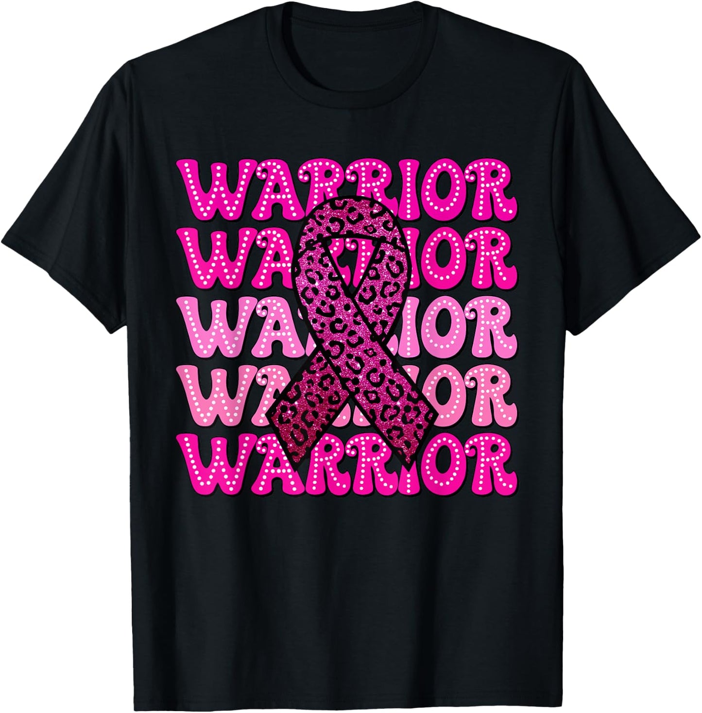 Fight Breast Cancer Awareness Warrior Pink Ribbon Pink Out T-Shirt - T-Shirt | Black