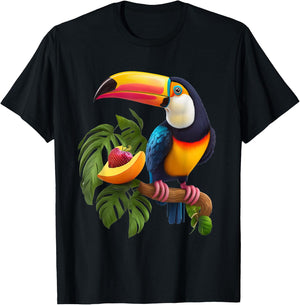 Colorful Toucan For Bird Lovers On A Branch In The Wild T-Shirt - T-Shirt | Black