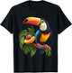 Colorful Toucan For Bird Lovers On A Branch In The Wild T-Shirt - T-Shirt | Black