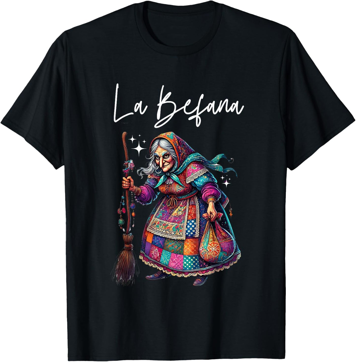 La Befana Christmas Witch, Kitchen-WItch T-Shirt - T-Shirt | Black