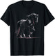 Horse Silhouette Graphic Art Design Black Horses Lover Gifts T-Shirt - T-Shirt | Black