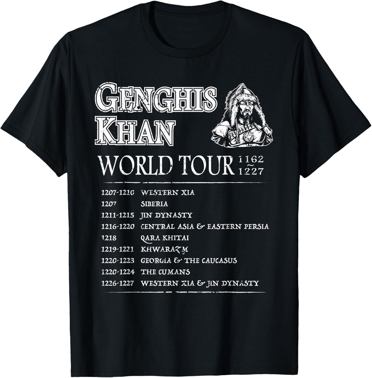 World Tour: Genghis Khan - Historic Mongolian Empire T-Shirt - T-Shirt | Black