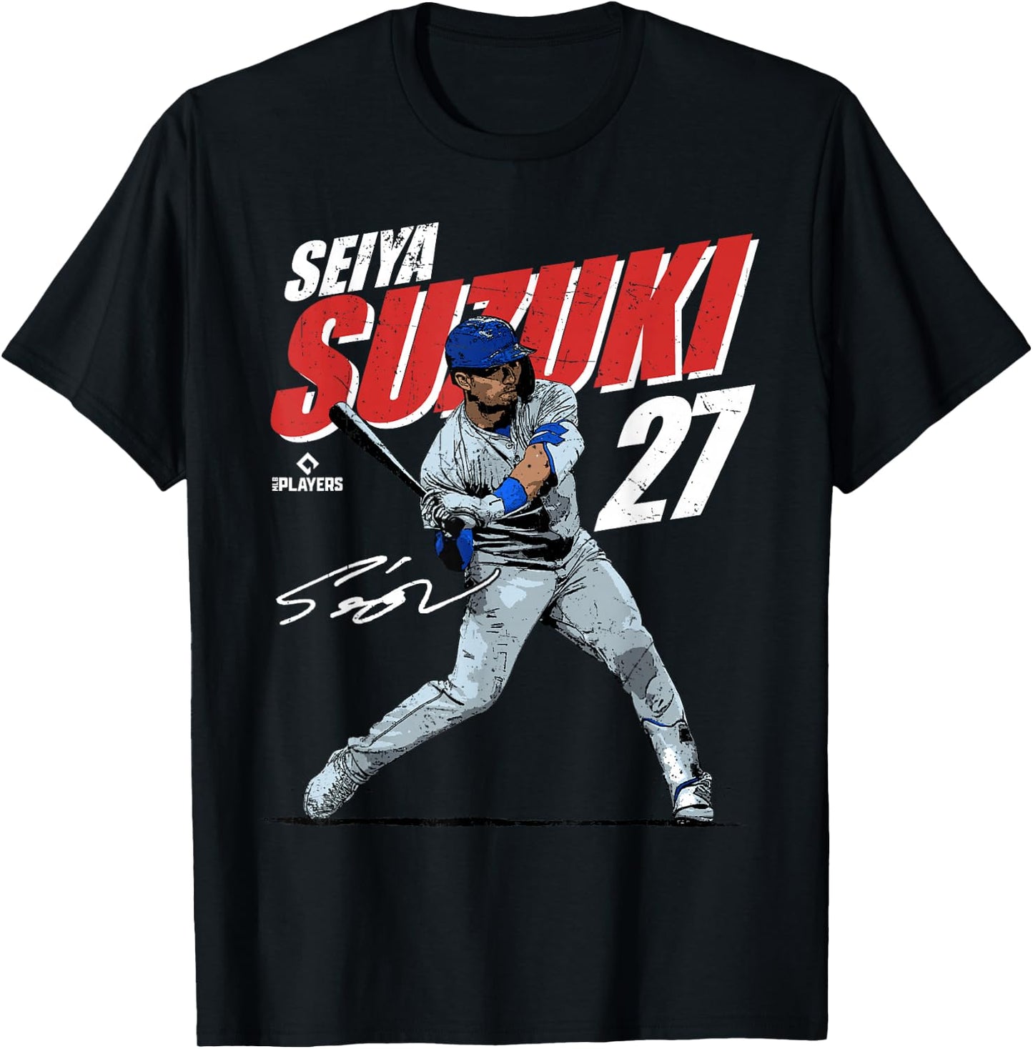 Seiya Suzuki | Chicago Baseball Players | MLBSSI3001 T-Shirt - T-Shirt | Black