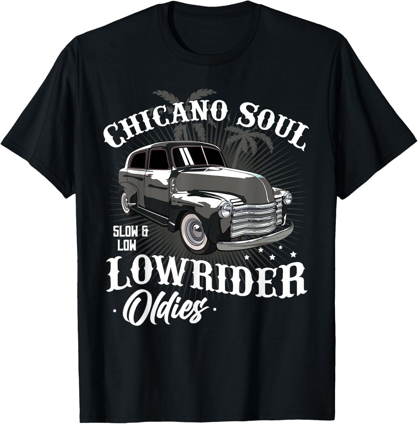 Lowrider Retro Chicano Mexican Latina Rider Cholo Car Lover T-Shirt - T-Shirt | Black
