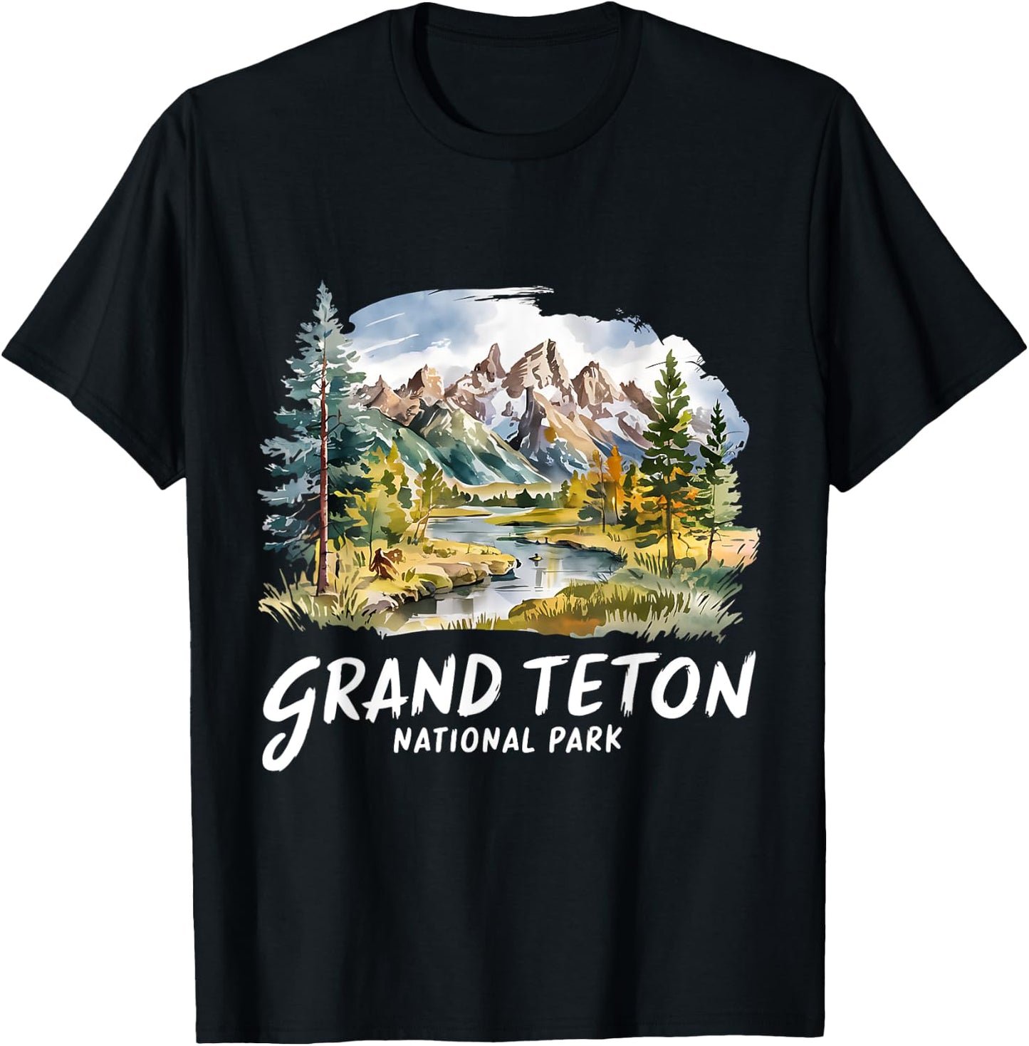 Grand Teton National Park Est 1929 Vintage National Park WY T-Shirt - T-Shirt | Black