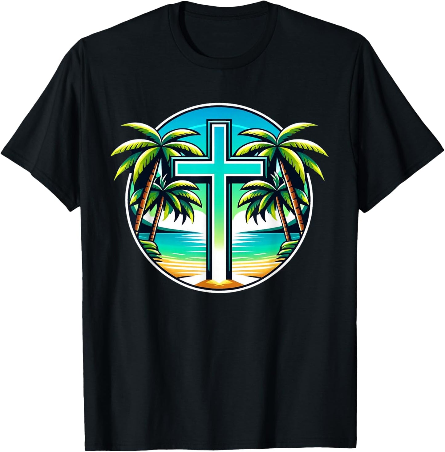 Christian Summer Vacation Island Beach Design T-Shirt - T-Shirt | Black