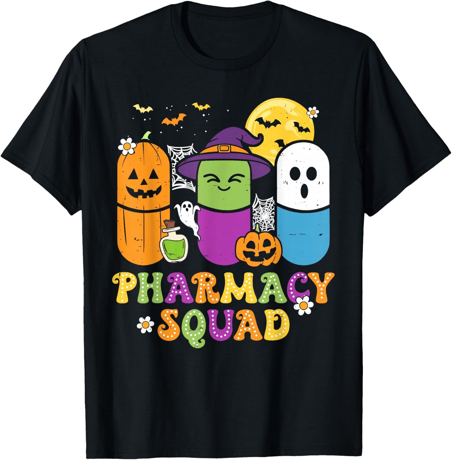 Halloween Pharmacy Squad PIlls Costume Pharmacist Women Men T-Shirt - T-Shirt | Black
