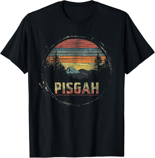 Pisgah -US National Park Forest Vintage Men Women Kids Retro T-Shirt - T-Shirt | Black